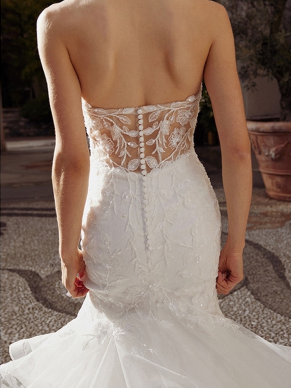Elegant Justin Alexander White Mermaid Lace Wedding Dress NWT - Picture 5 of 15